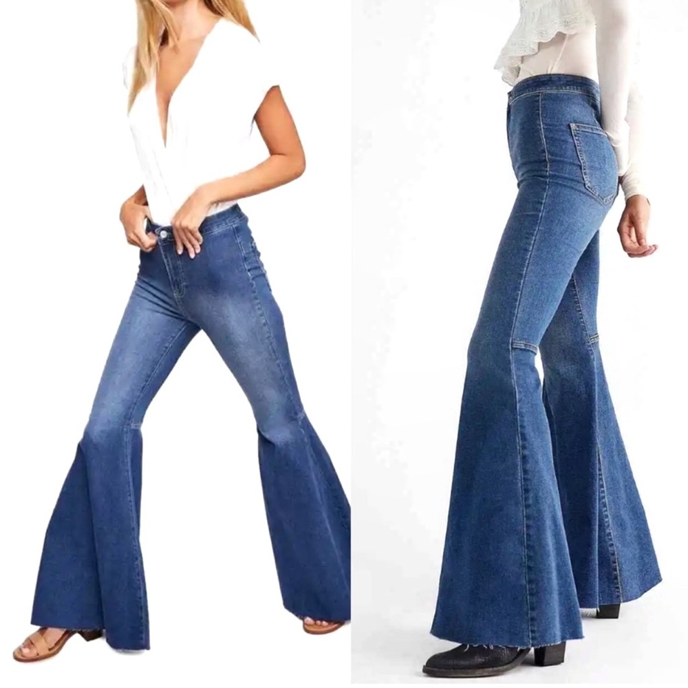 Anthropologie We The Free JUST FLOAT ON Flare Anthro FP High Waisted High Rise …